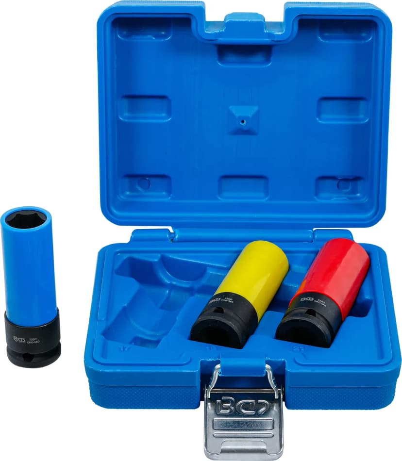Set zaščitnih udarnih nasadnih ključev, pogon 12.5 mm (1/2"), 17 / 19 / 21 mm, 3-delni