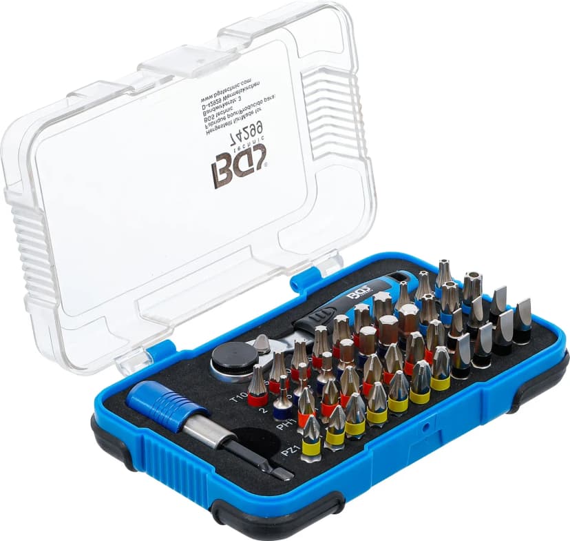 Barvni set bitov, z ragljo za bite, zunanji šestrob 6.3 mm (1/4"), 43-delni