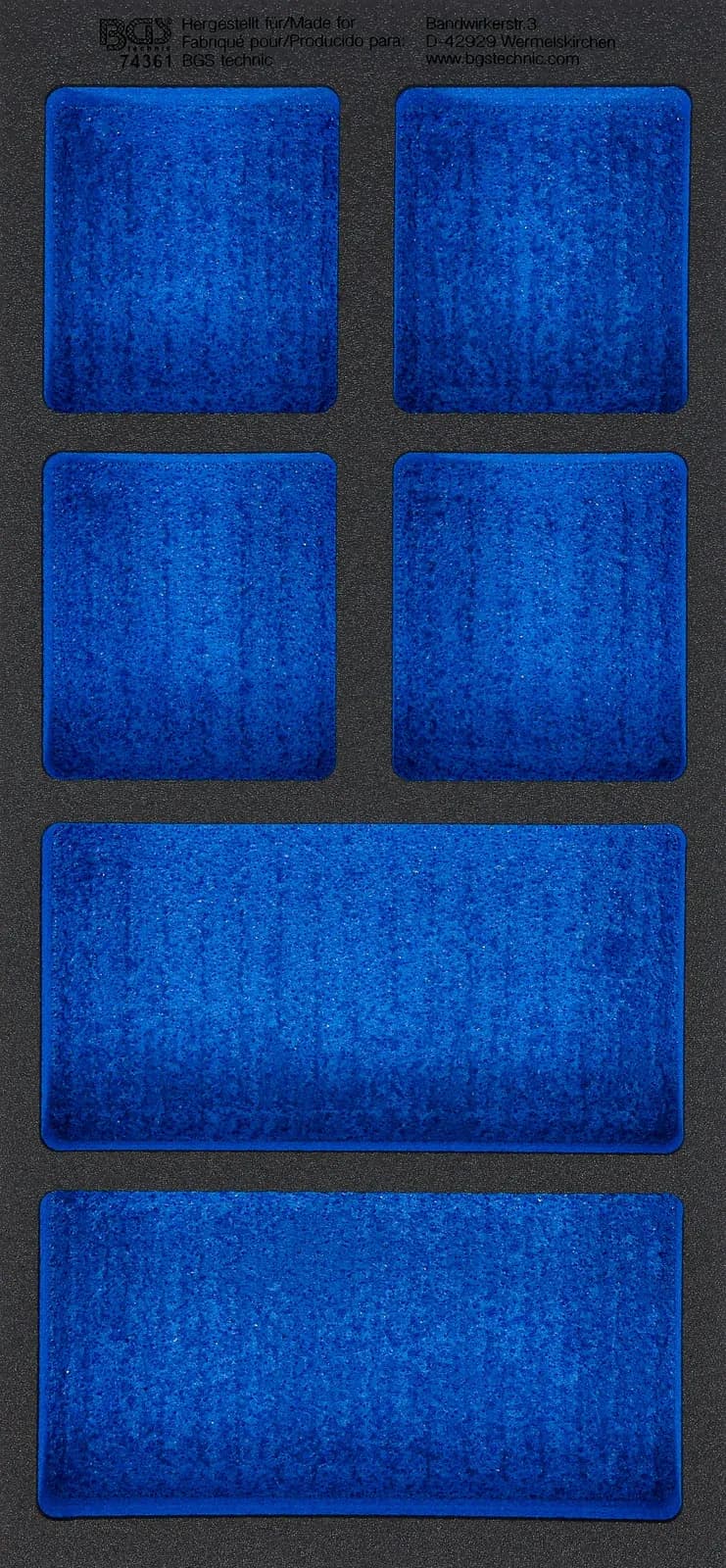 Modul za predal 1/3, prazen: 6 predalov za shranjevanje, 408 x 189 x 32 mm