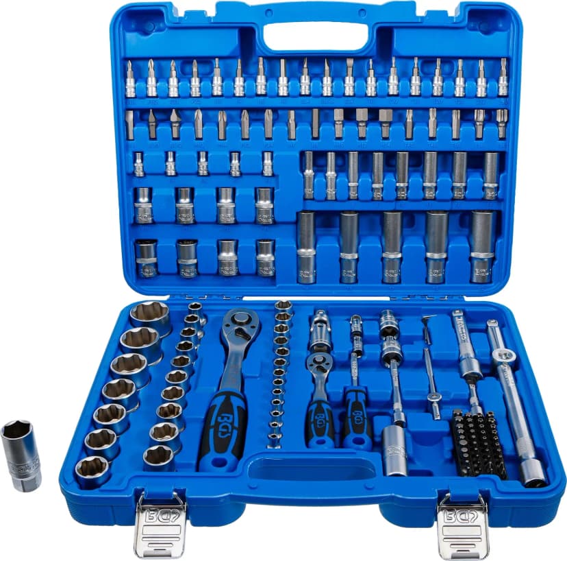 Set nasadnih ključev, pogon 6.3 mm (1/4") / 12.5 mm (1/2"), 150-delni