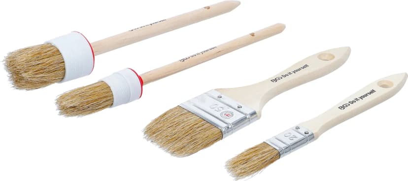 Set ploskih in okroglih čopičev, 4-delni