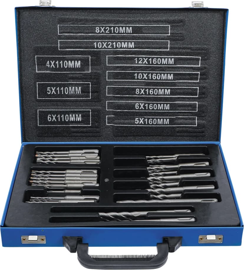 Set udarnih svedrov, steblo SDS, s karbidnimi konicami, 4 - 12 mm, 56-delni