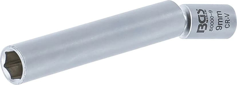 Zglobni nasadni ključ za grelne svečke in svečke, 6.3 mm (1/4"), 9 mm