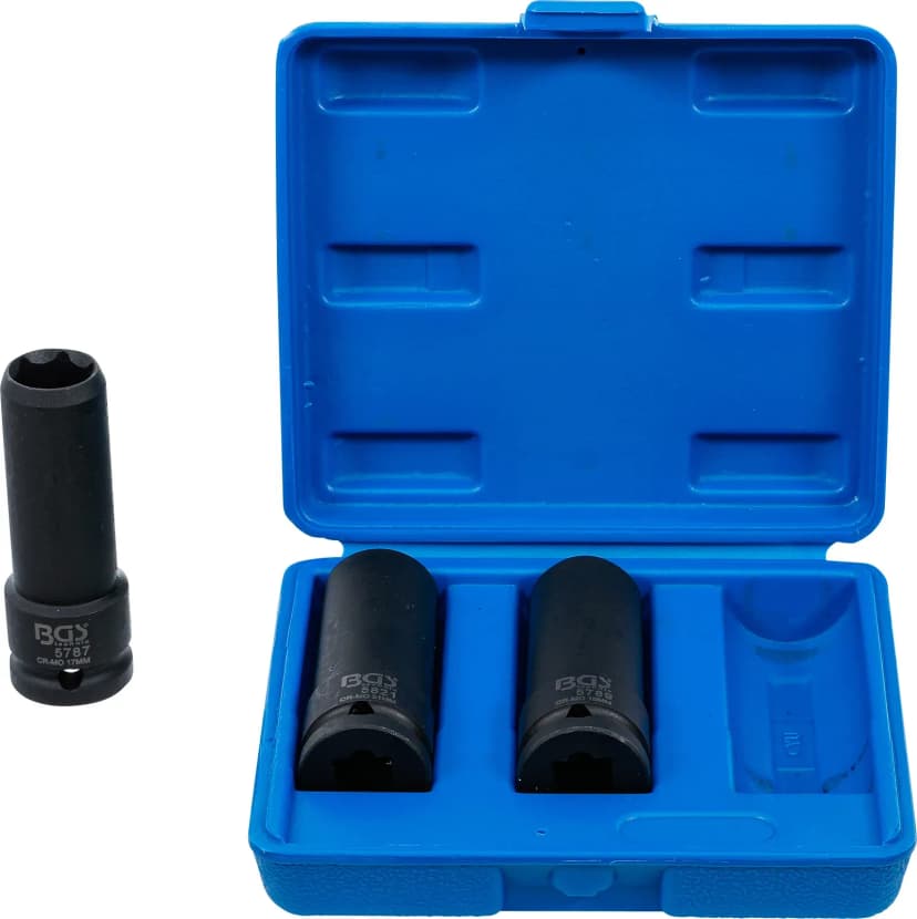Set posebnih udarnih nasadnih ključev, pogon 12.5 mm (1/2"), 17 / 19 / 21 mm, 3-delni
