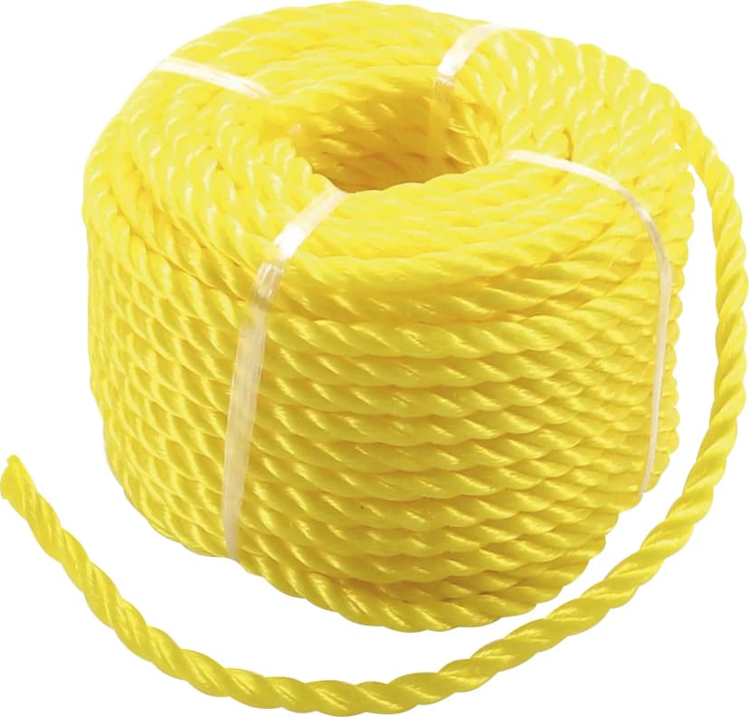 Plastična vrv / večnamenska vrv, 6 mm x 20 m, rumena