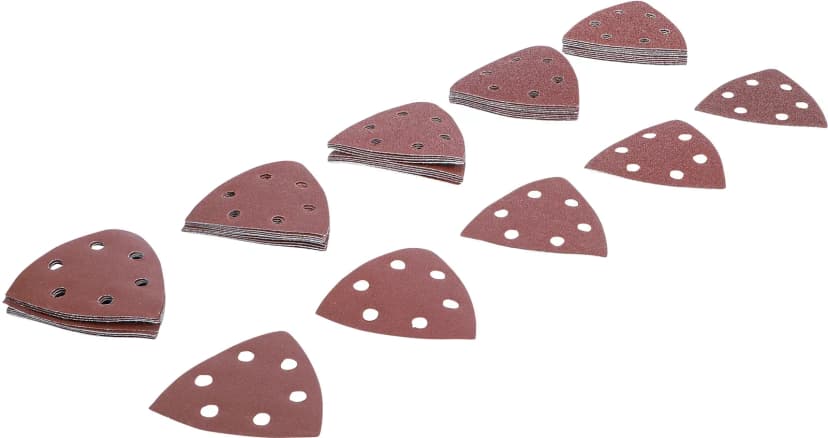 Set brusnih listov za trikotne brusilnike, 95 x 95 mm, K 40 - 180, 50-delni