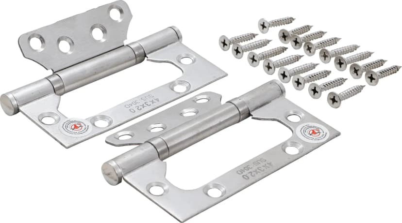 Set tečajev, nerjavno jeklo, za prostorsko varčno vgradnjo, 100 x 50 mm, 2-delni