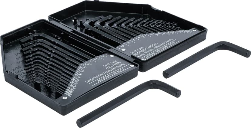 Set L-ključev, palčne / metrične velikosti, notranji šestrob, 30-delni