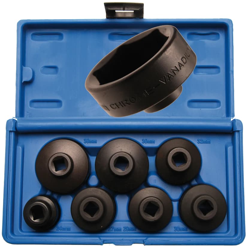 Set ključev za oljne filtre, Ø 24 - 38 mm, 7-delni