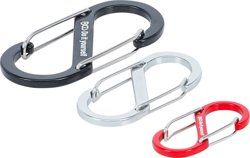 Set dvojnih kavljev z zaskočko, aluminij, 3-delni