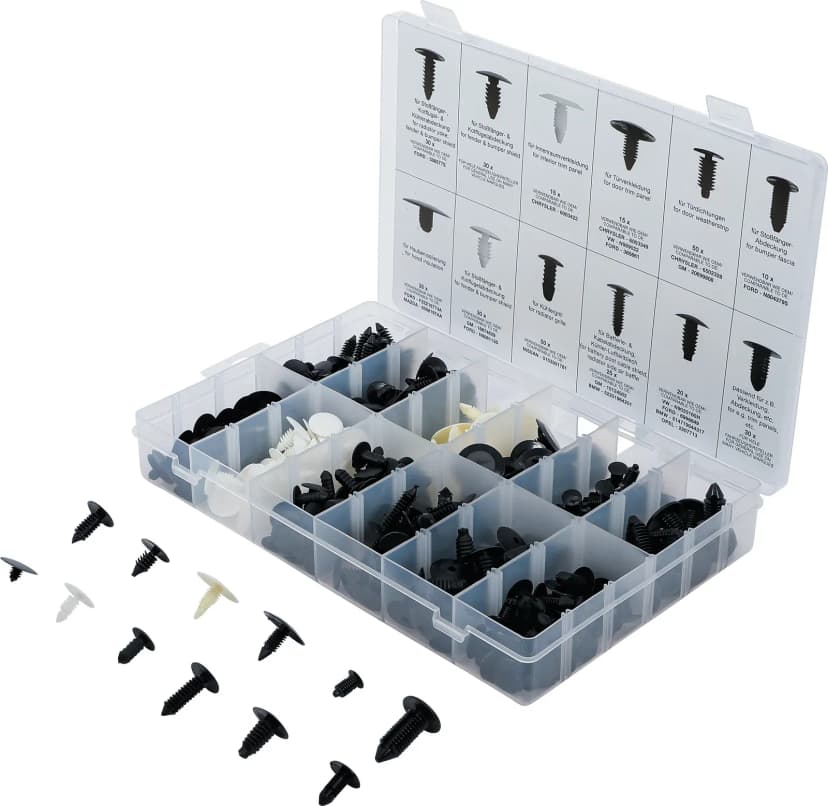 Set smrekovih sponk za GM, VW, Chrysler, BMW, Nissan, Ford, 340-delni