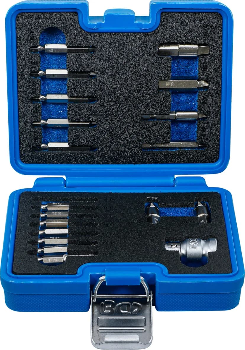 Set izvlekačev vijakov, za notranji šestrob 1.5 - 10 mm / T-profil (za Torx), T10 - T55, 19-delni