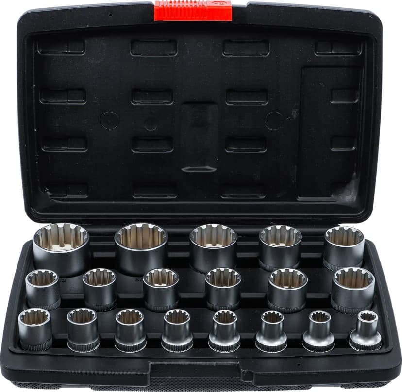 Set nasadnih ključev, Gear Lock, pogon 12.5 mm (1/2"), 19-delni