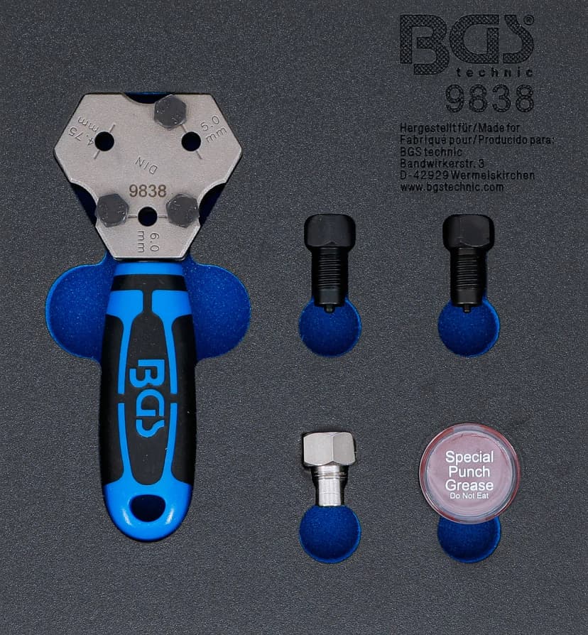 Modul za predal 1/6: orodje za robljenje cevi, SAE in DIN 4.75 / 5 / 6 mm