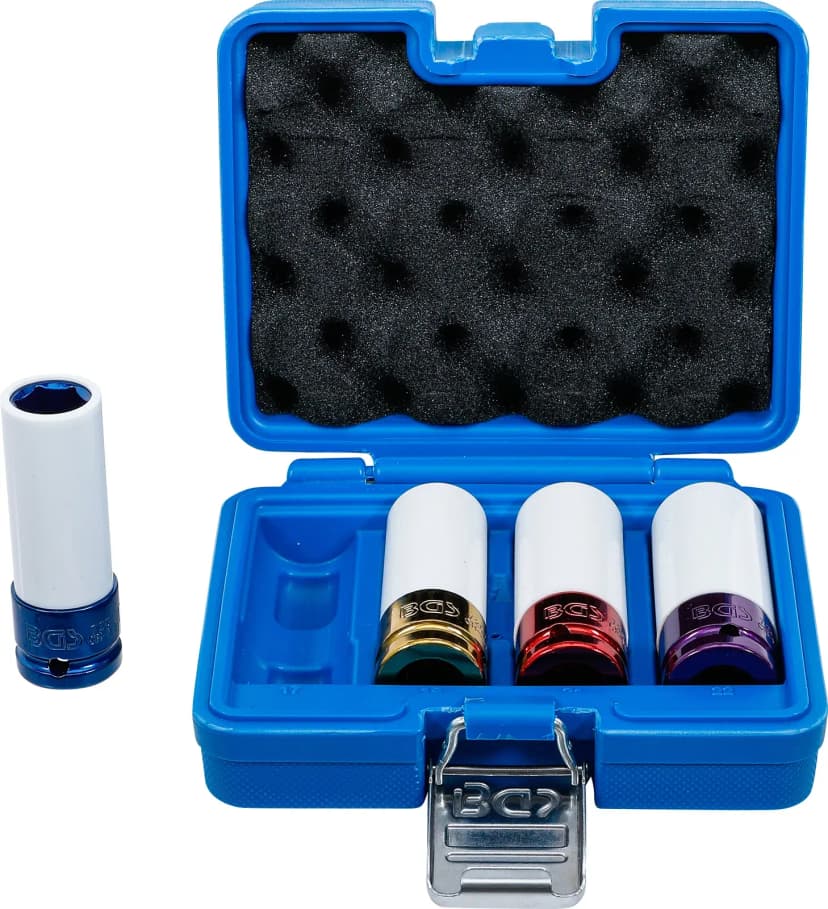 Set zaščitnih udarnih nasadnih ključev, pogon 12.5 mm (1/2"), 17 / 19 / 21 / 22 mm, 4-delni