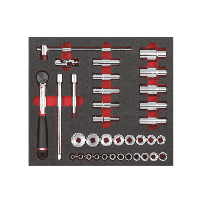 Set z nasadnimi ključi 1/2" 12-robi 35-delni (PENA)
