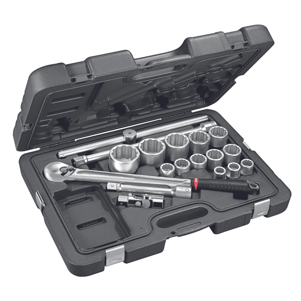 Nasadni ključi 3/4" 12-robi 18-delni set (ABS kovček)