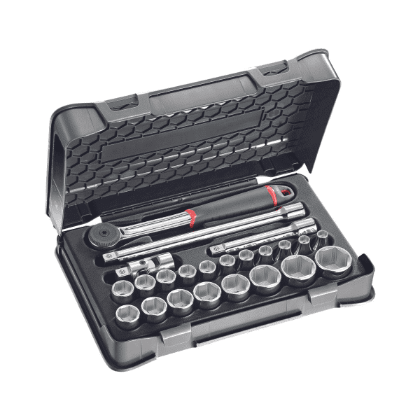 Set nasadnih ključev 1/2" 6-robi 23-delni