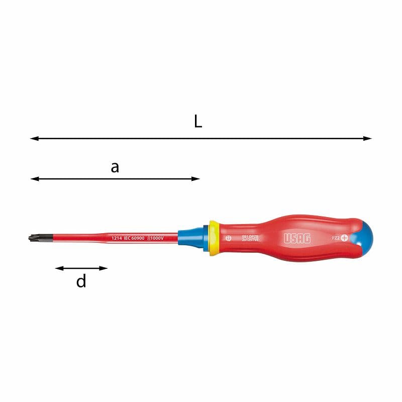 Izvijač reža/PZ SLIM 1000 V USAG 091 DPZB