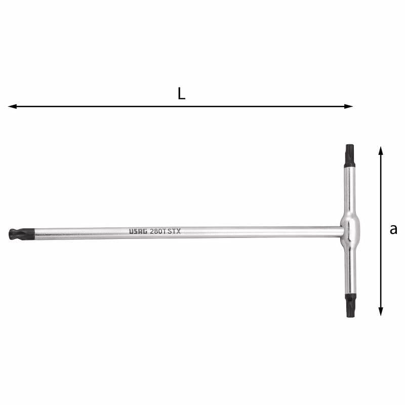 Ključ TORX® s T-ročajem in kroglično glavo USAG 280 TSTX