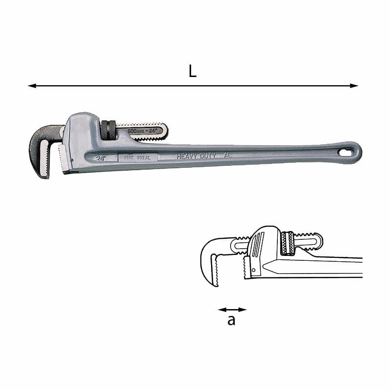 Aluminijast cevni ključ, ameriški model USAG 302 ALN