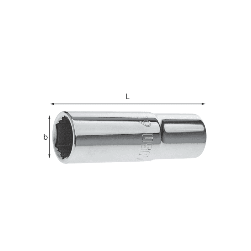 Nasadni ključ 1/2" 6-robi X-GRIP podaljšan